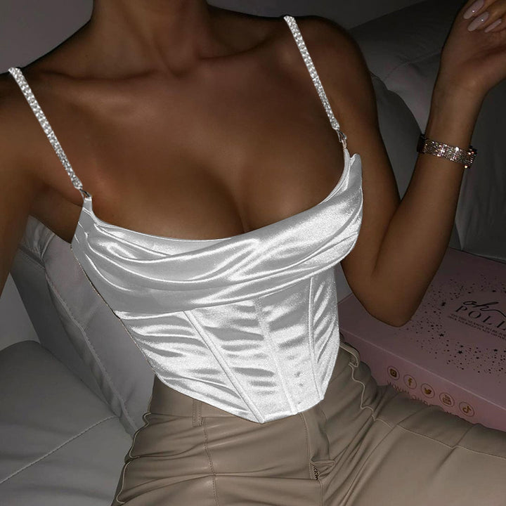 Ladies Elegant Satin Corset Top Lune London