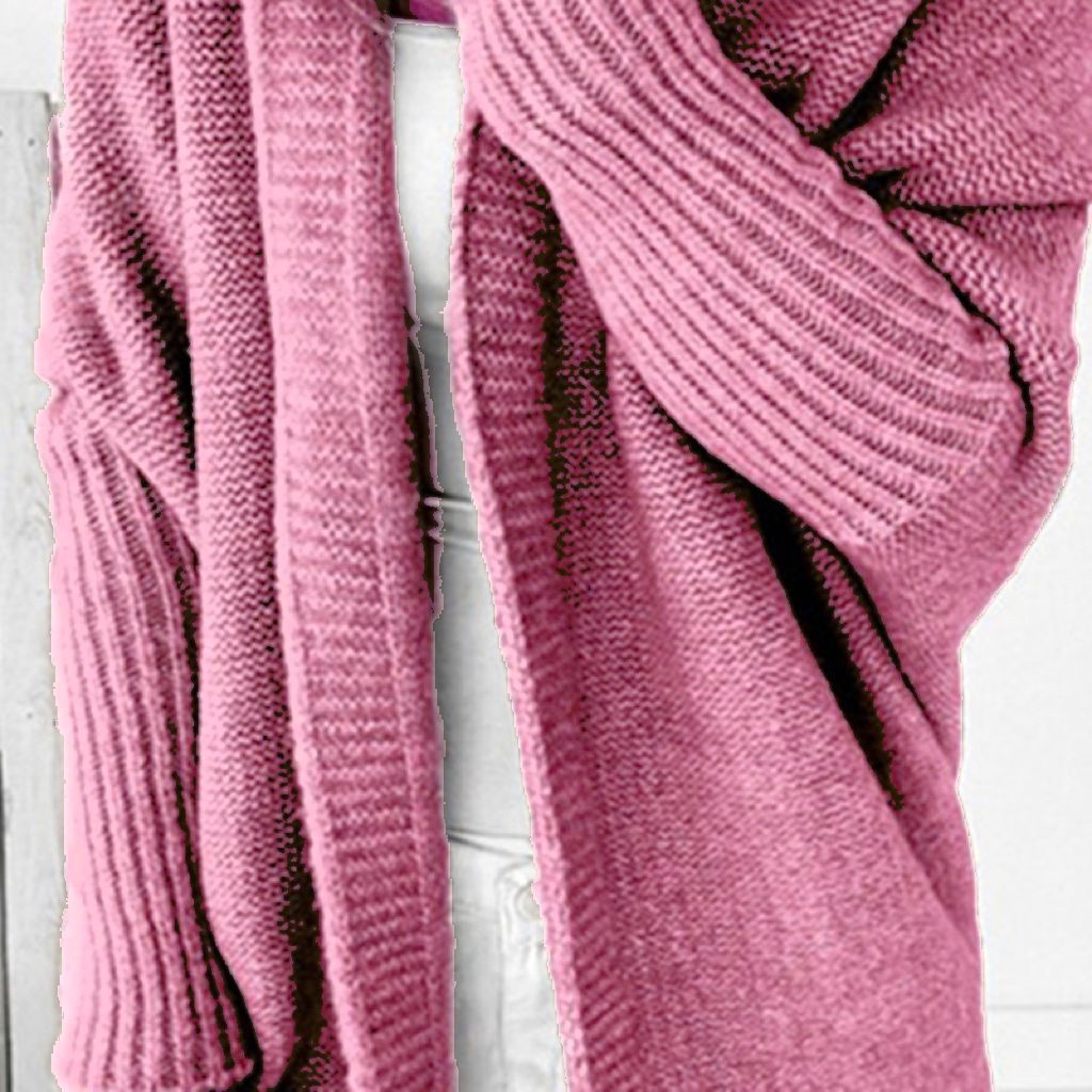Ladies Casual Knit Sweater with Open Front and Fine Texture Chic and Style