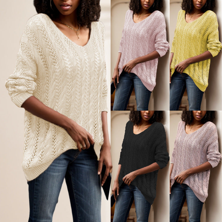 Women's knitted sweater with a diamond pattern and oversized fit Lune London