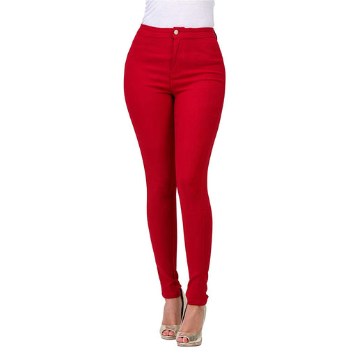 Women's High-Cut Skinny Jeans with Elastic Stretch Lune London