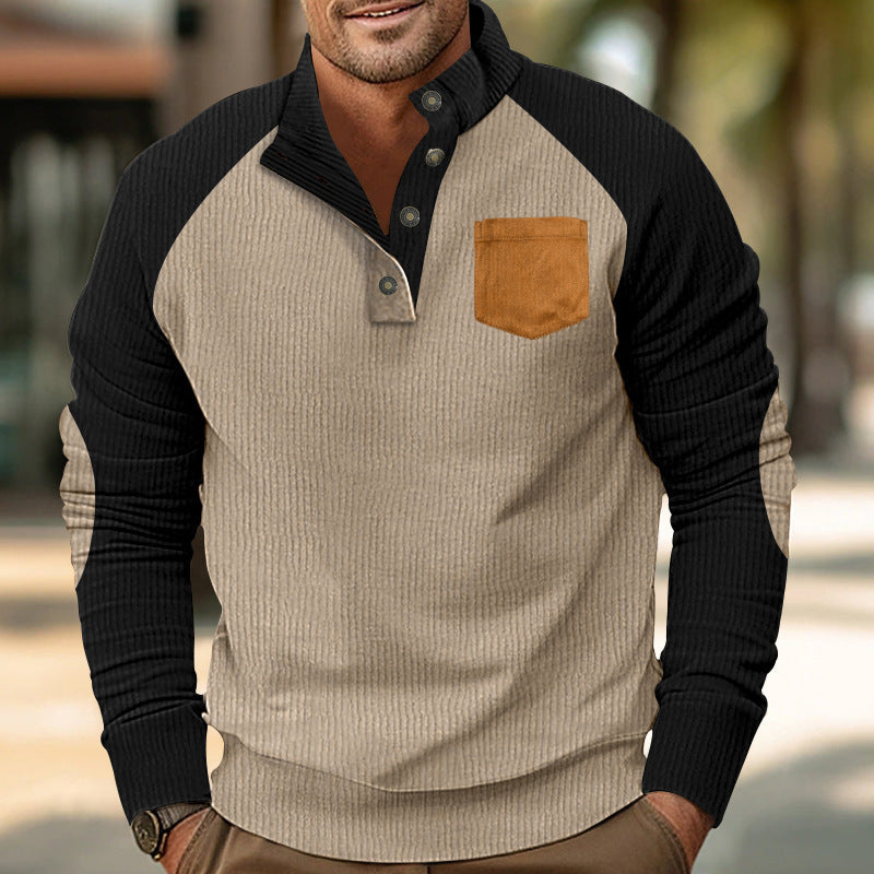 Comfortable long sleeve pullover for men with stylish contrast details Lune London