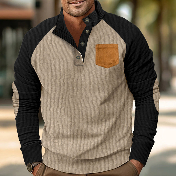 Comfortable long sleeve pullover for men with stylish contrast details Lune London