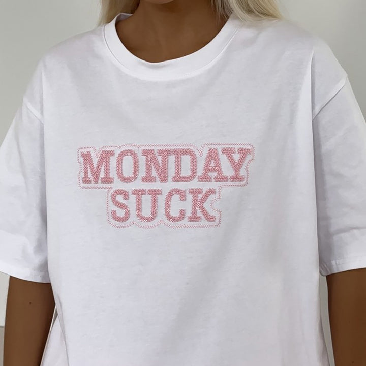 Oversized t-shirt for women with striking inscription Lune London 1757993620