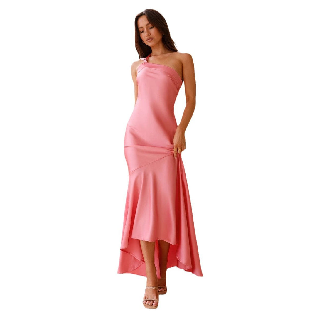 Elegant Maxi Dress for Women with Asymmetrical Strap and Chic & Stylish Floating Fabric