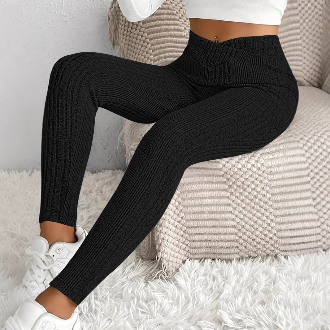Leggings ajustés pour femmes avec motif rayé élégant Chic & Stil