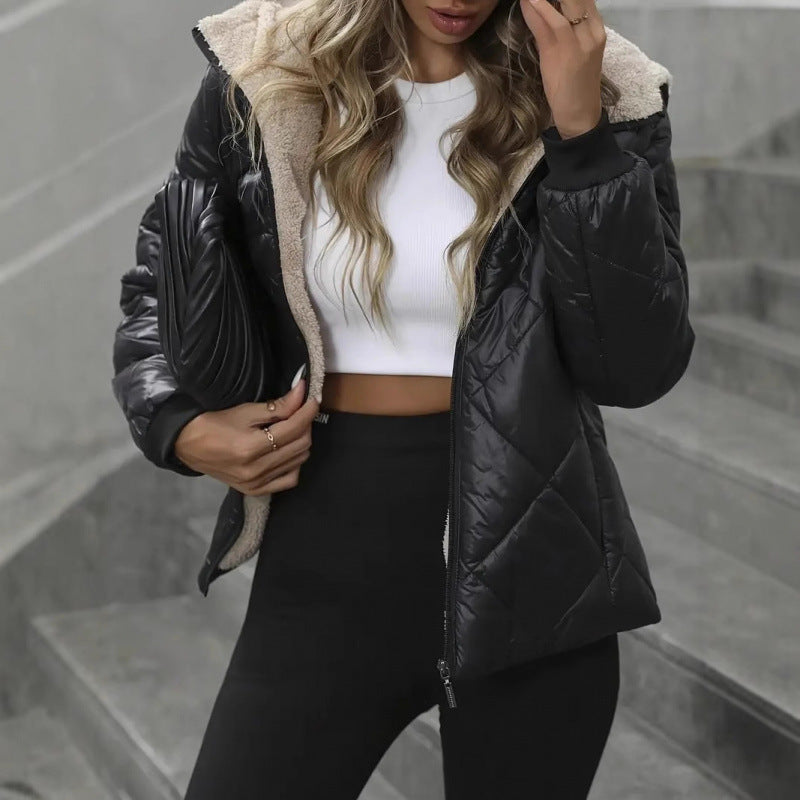 Ladies quilted Winter Jacket with cozy fleece Lune London