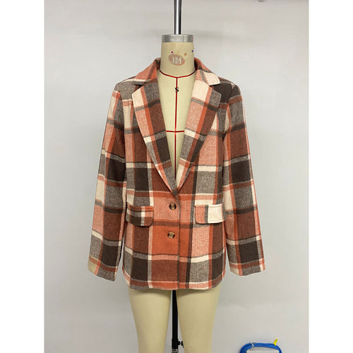 Ladies Checked Blazer in Soft Wool Blend Lune London