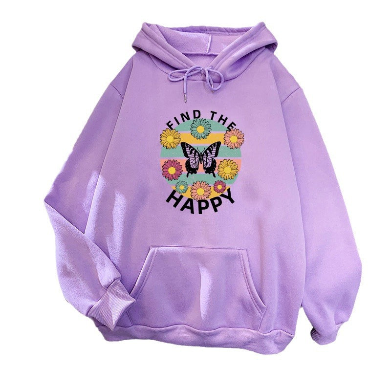 Women's hoodie with floral design and inspirational print Chic & Stil