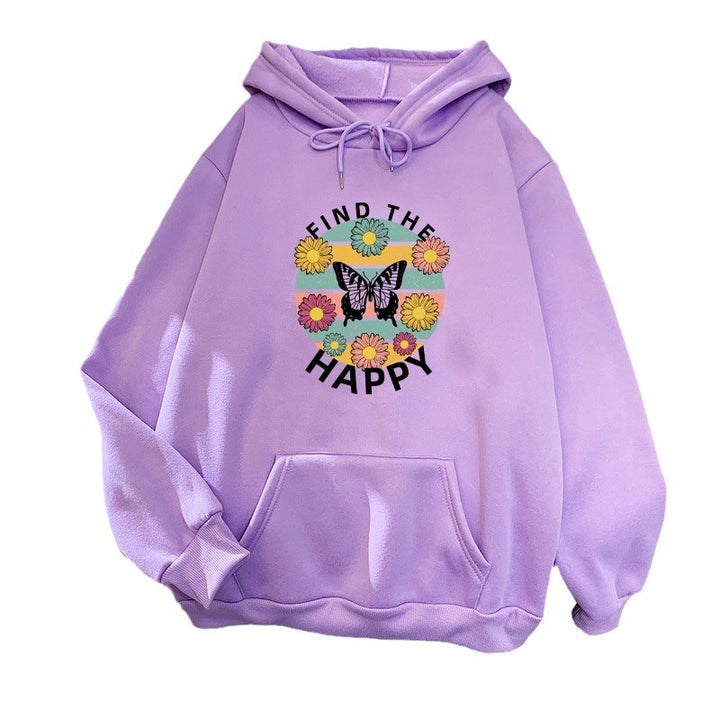 Women's hoodie with floral design and inspirational print Chic & Stil