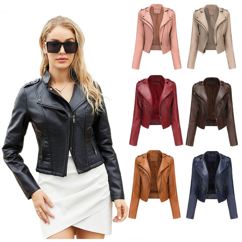 Women Stylish Biker Jacket with Asymmetrical Zipper and Detail Seams Lune London