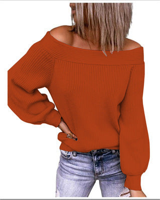 Knit sweater women off-shoulder chic and style