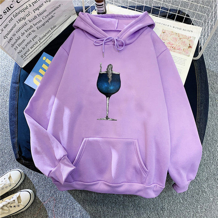 Women's hoodie with creative cocktail design Chic & Stil
