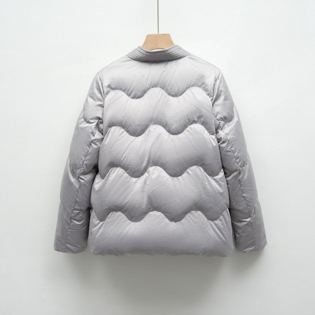 Ladies oversized quilted jacket with drawstring waist and elegant structure Lune London