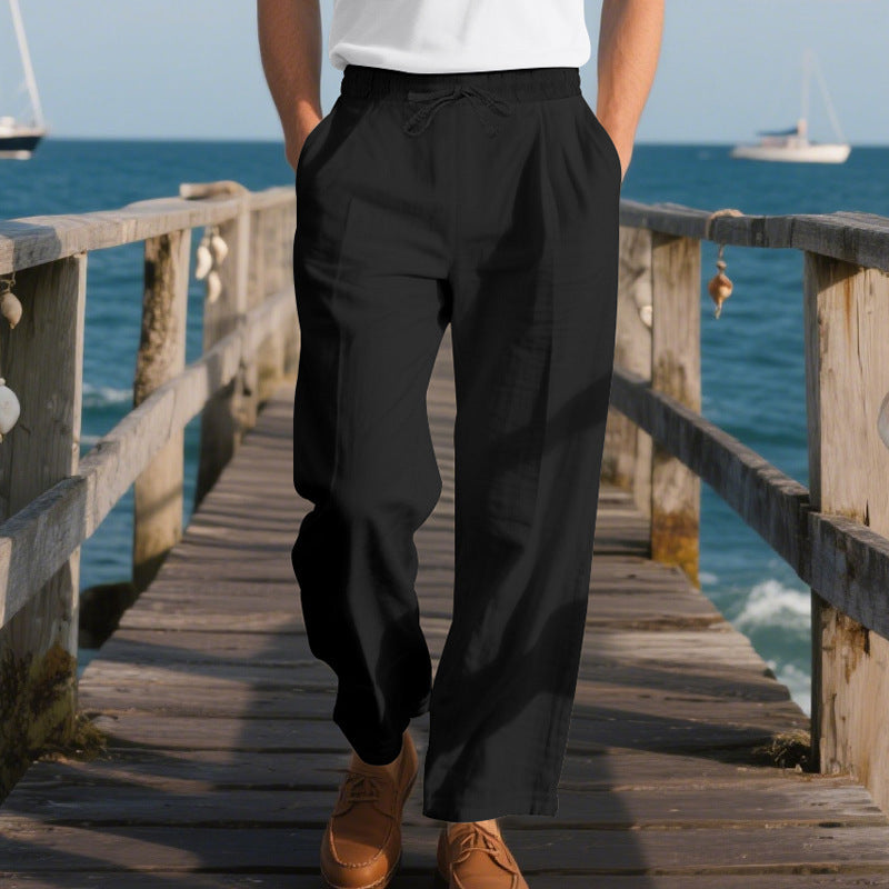 Men's casual beach pants with adjustable waistband and breathable material Lune London
