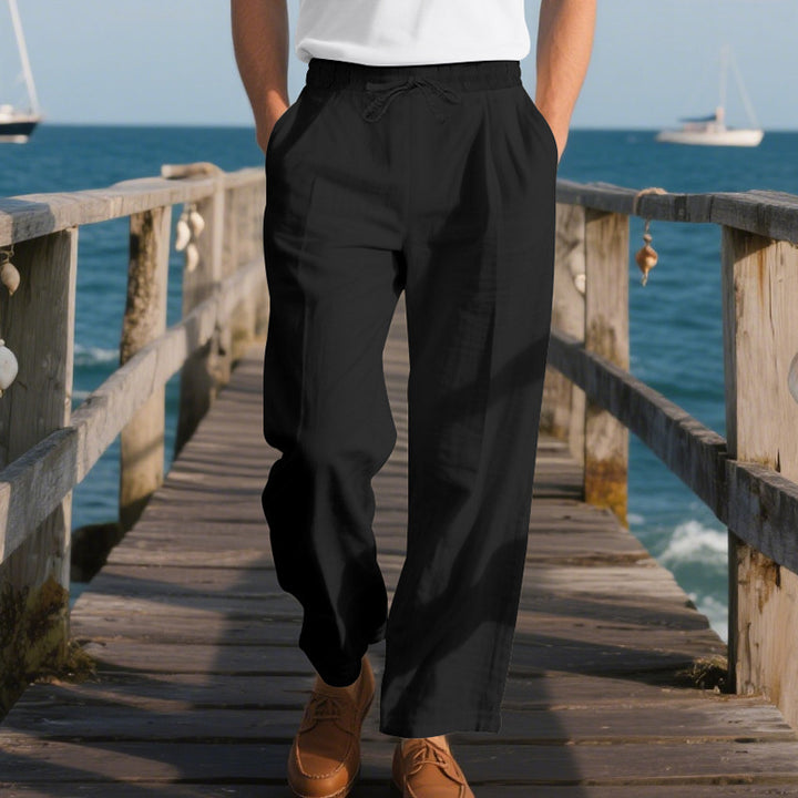 Men's casual beach pants with adjustable waistband and breathable material Lune London