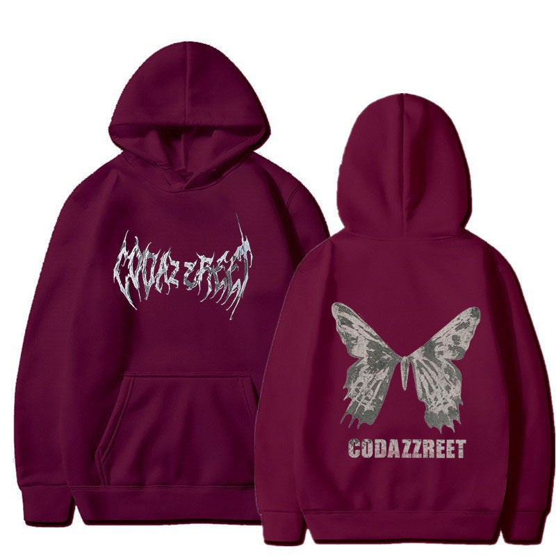 Women's hoodie with eye-catching butterfly design and artistic lettering Chic & Stil