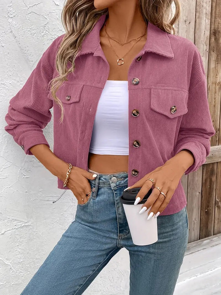 Casual corduroy jacket for women with practical pockets and trendy buttons Lune London