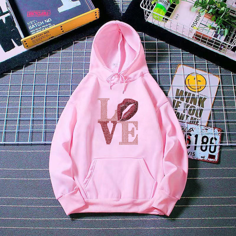 Women's hoodie with creative lip design Chic & Stil
