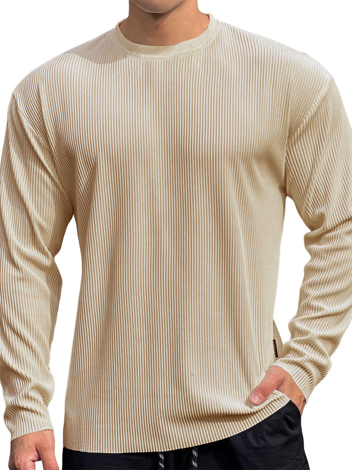 Fine knit pullover for men with textured rib pattern Lune London