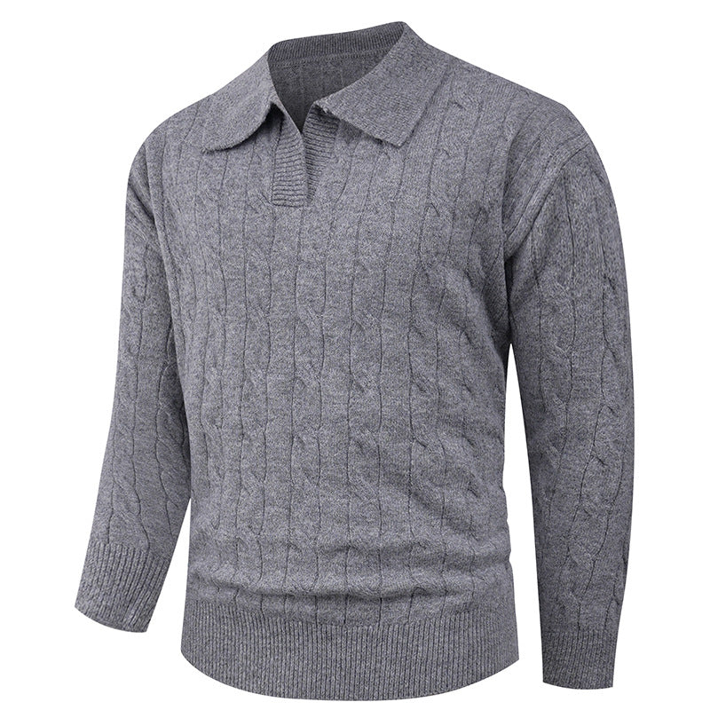 Elegant knitted sweater for men with modern cable pattern Lune London