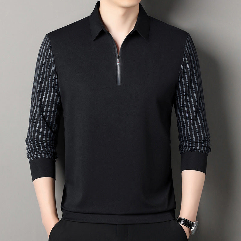 Men's polo with double high collar and breathable inserts Lune London