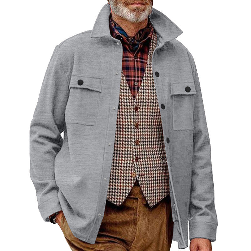 Flannel shirt for men with two chest pockets Lune London