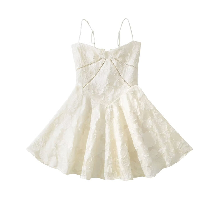 Ladies' dress with floral lace pattern and adjustable straps Lune London