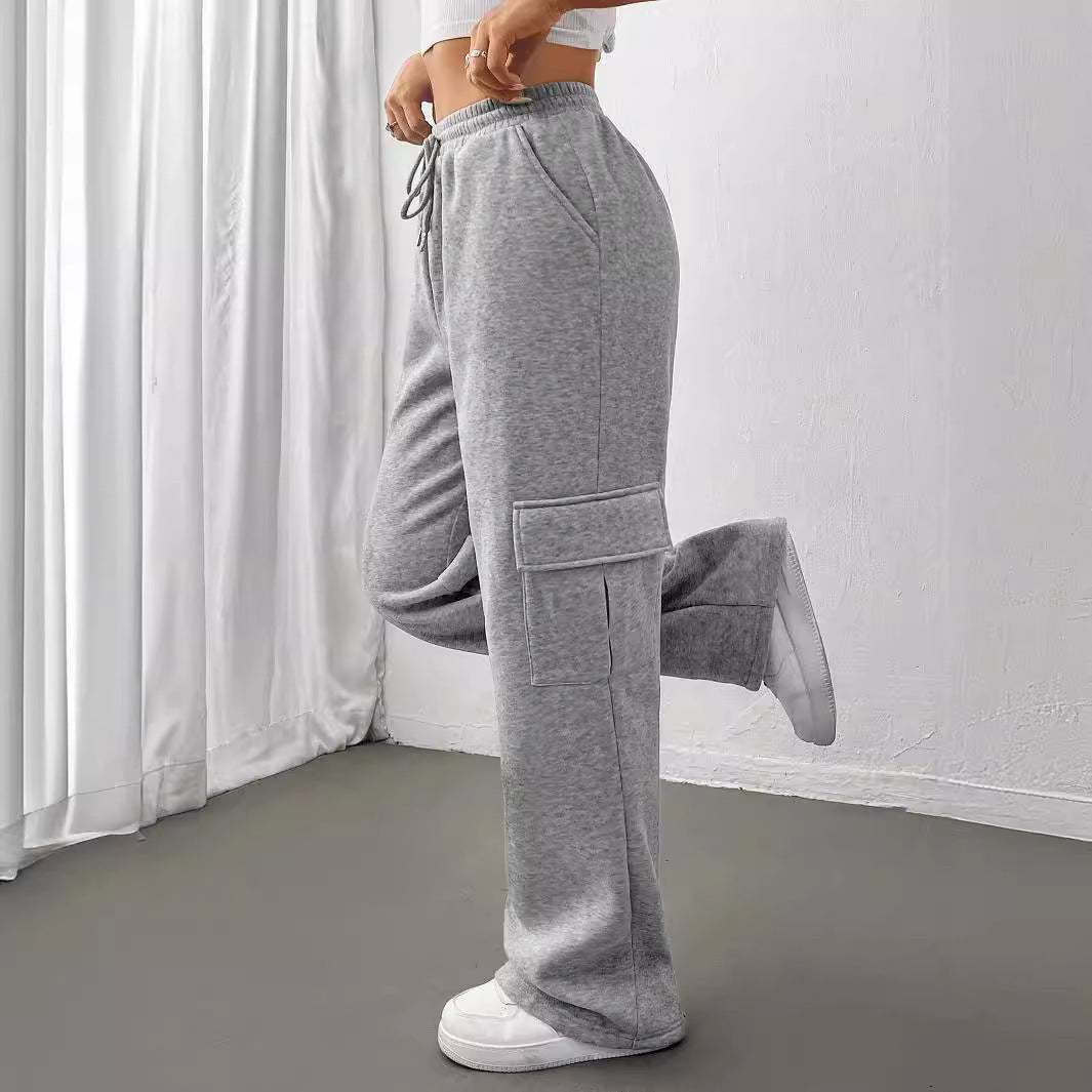 Women's Cargo-Style Leisure Pants with Elastic Waistband and Practical Side Pockets Chic & Stil