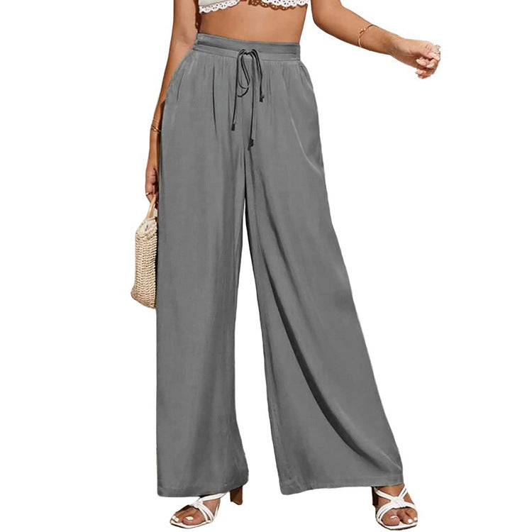 Wide palazzo pants for women with elastic waistband Lune London