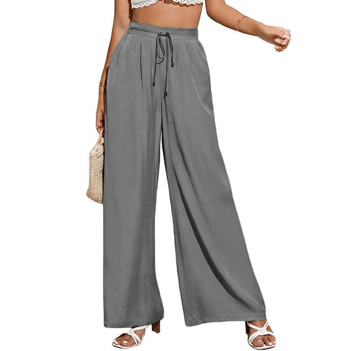 Wide palazzo pants for women with elastic waistband Lune London