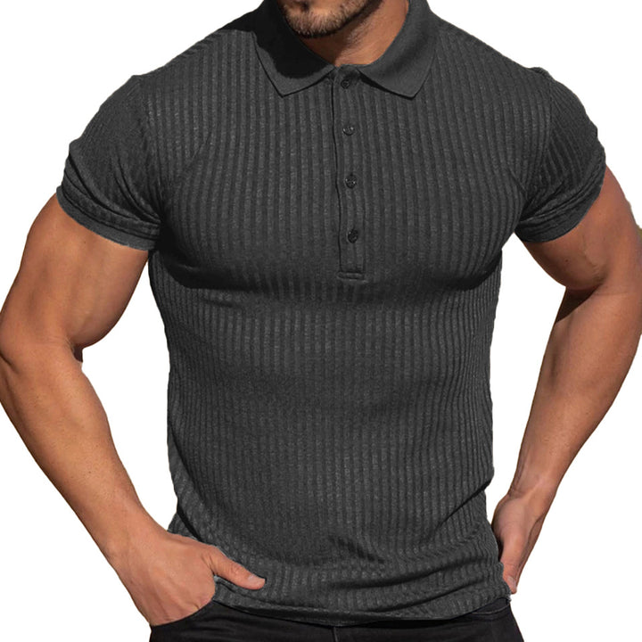 Men's short sleeve polo shirt in breathable structured fabric with stylish collar Lune London