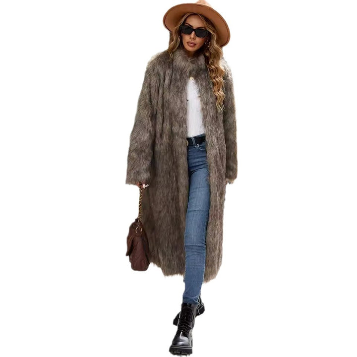 Ladies Elegant Long Fur Coat Lune London