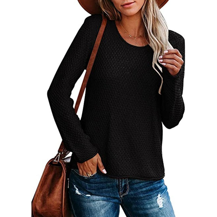 Knit sweater for women with modern waffle pattern Lune London