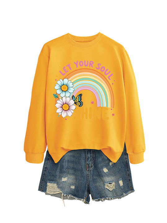 Sweatshirt pour femmes avec dégradé coloré et design graphique floral Chic & Stil