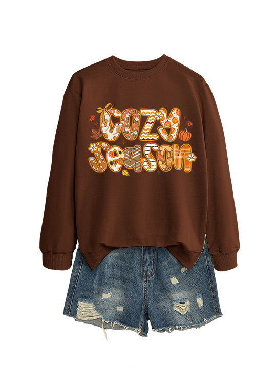 Sweatshirt féminin avec design automnal créatif et coupe décontractée Chic & Stil