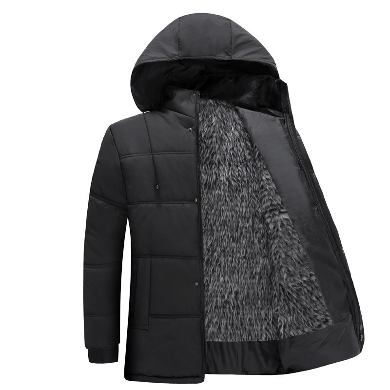 Men's winter jacket quilted with insulating hood and soft inner lining Lune London
