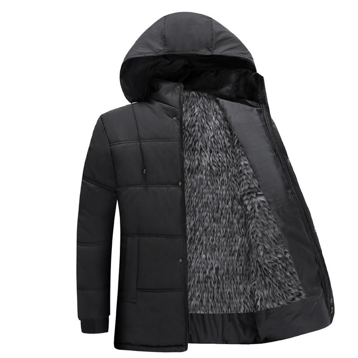 Men's winter jacket quilted with insulating hood and soft inner lining Lune London