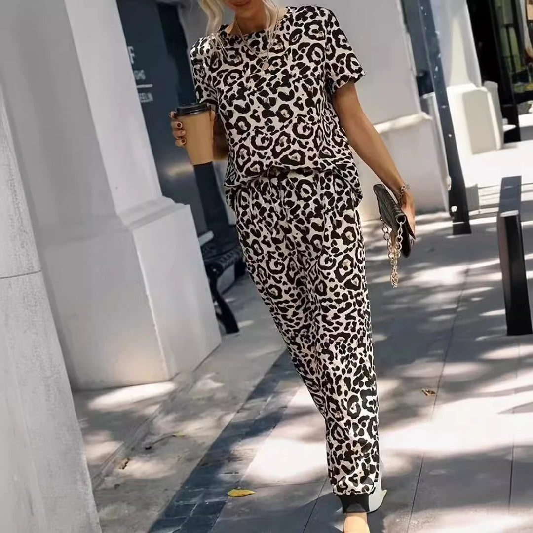 Lune London Women's Leopard Print Leisure Set