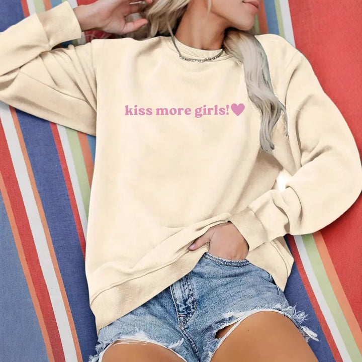Sweatshirt pour femmes avec lettrage inspirant et coupe décontractée Chic & Stil