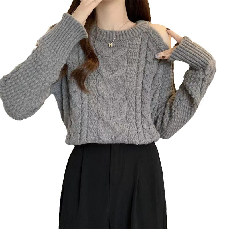Pull en tricot épais pour femmes avec détail aux épaules dans un look décontracté Chic & Stil