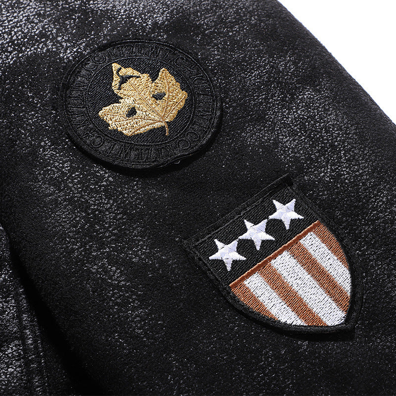 Trendy men's jacket with quilted design and appliques Lune London