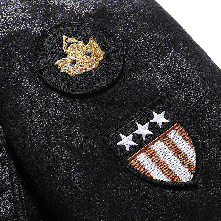 Trendy men's jacket with quilted design and appliques Lune London