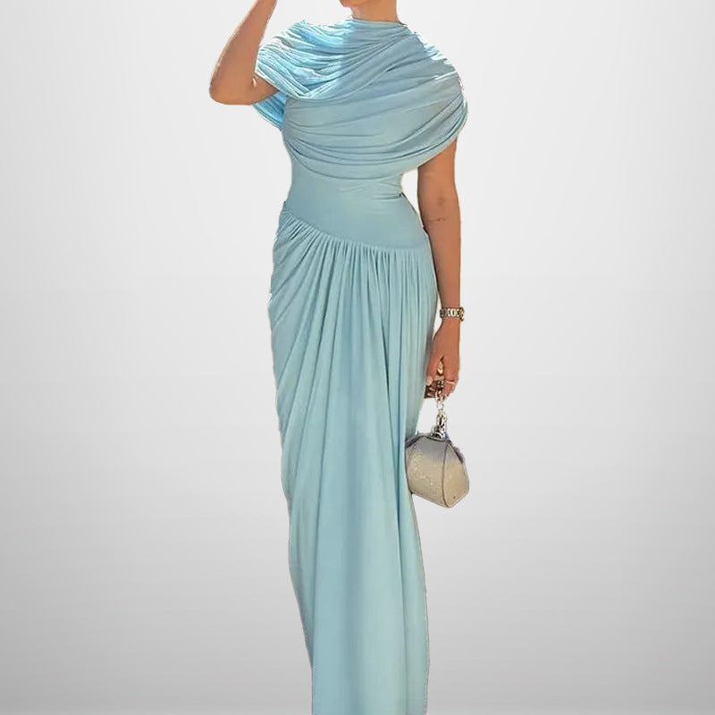 Robe Maxi Enveloppante Élégante pour Femmes avec Détails de Drapé Raffinés Chic & Stil