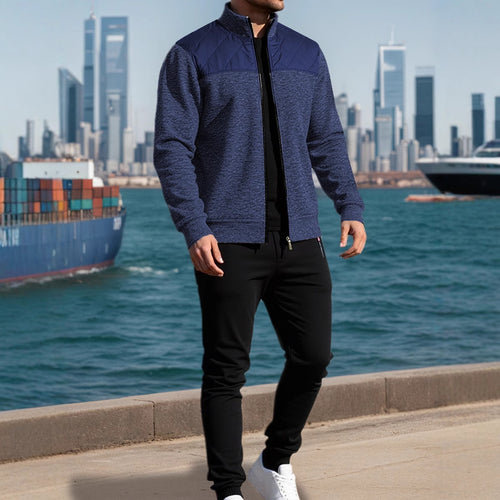 Men's sports jacket with a horizontal rib pattern and a slightly padded shoulder area Lune London