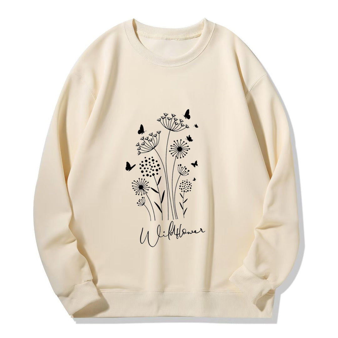 Sweat à capuche pour femmes avec imprimé fleurs sauvages et doublure intérieure confortable Chic & Stil
