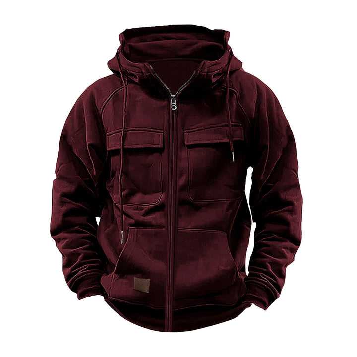Fleece jacket for men with high collar and practical pockets Lune London