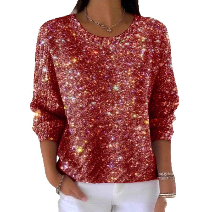 Ladies glitter sweater with round neck and casual fit Chic & Stil