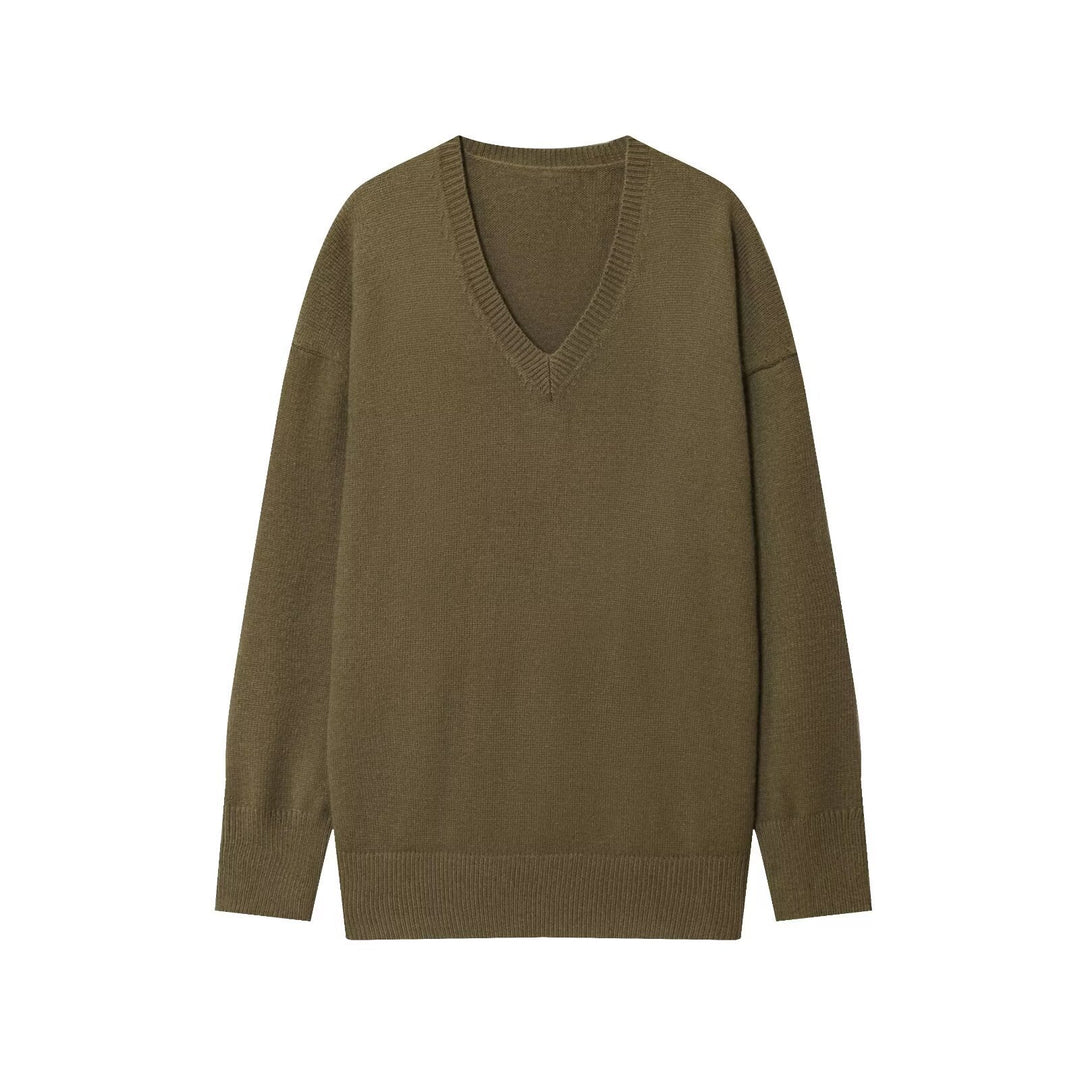 Viscose sweater for women with V-neck and relaxed fit Lune London