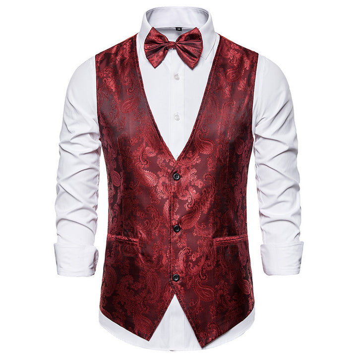Elegant suit vest for men with a fine paisley pattern Lune London