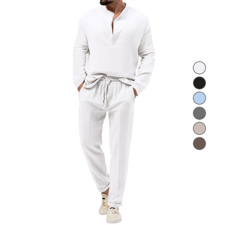 Casual men's set with button placket and elastic waist Lune London